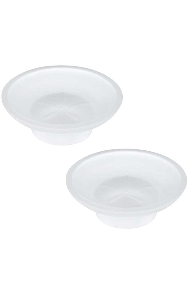 2 Pack Glass Soap Dish, Round Design, Keeps Soap Dry and Hygienic, Easy Clean Bathroom Accessory