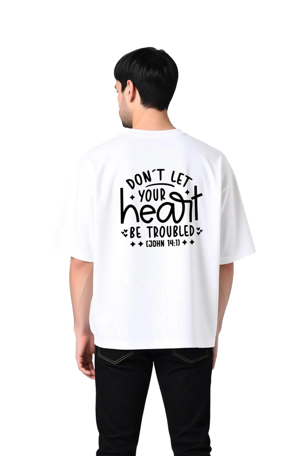 Message of Faith - Peace and Trust Printed Men's Oversize T-Shirt