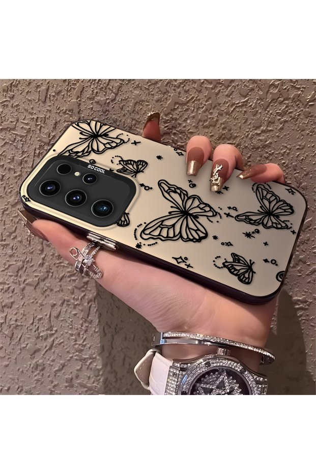 Samsung Galaxy S23 Ultra Compatible Elegant Night Style Butterfly Case, Durable Protective Case