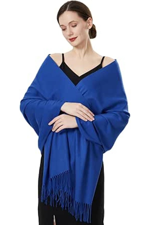 Womens Large Soft Wedding Evening Pashmina Shawls Wraps Scarfs