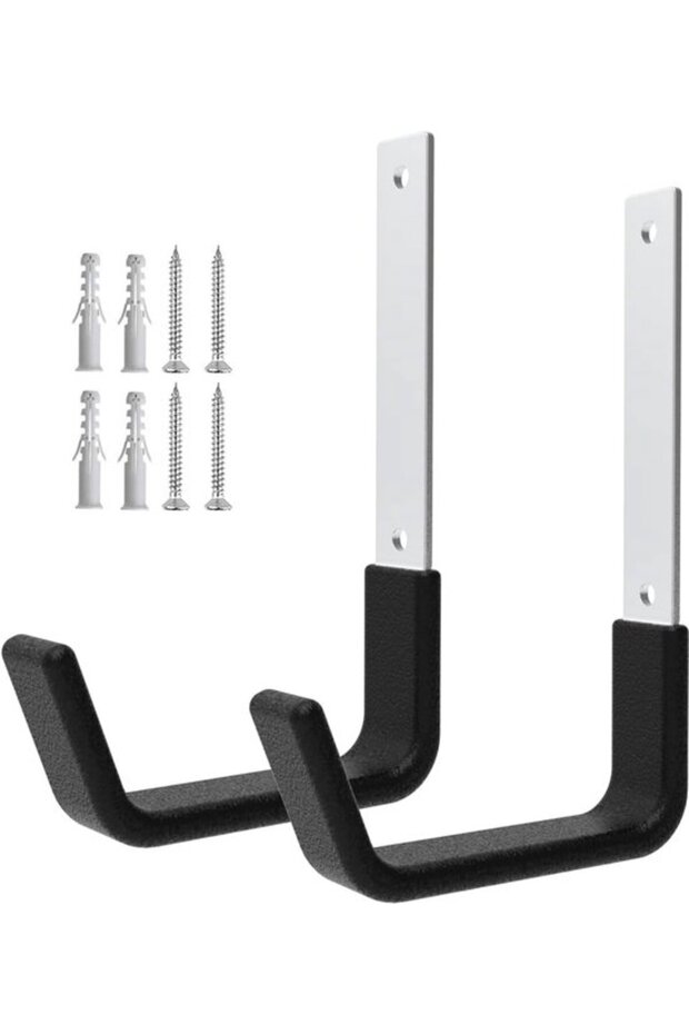 50 Hooks Hooks Garages Steel Stainless walls Black 2- Garden Tool System Screws Included Tool Hooks Maximum Load Capacity kg Suitable Sheds Garden