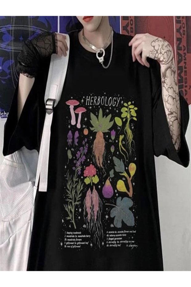 Gothic Herbology Unisex Oversize T-Shirt -Mingalondon