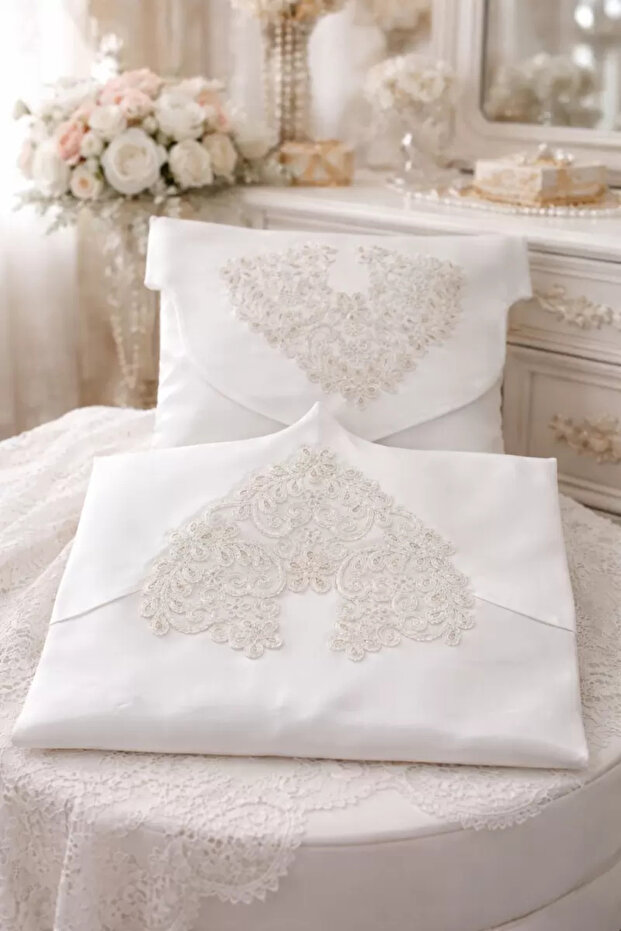 French Laced Envelope Bundle 50X50 cm Engagement Promise Satin Bundle Luxury 3-Dimensional Dowry Bundle 1 Piece