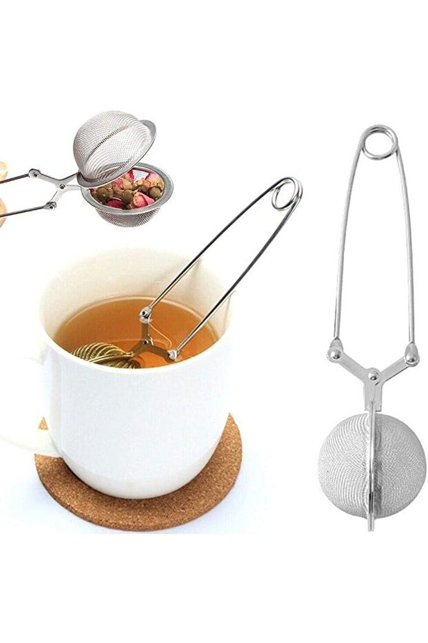 1-packmesh Stainless Steel Mesh Ball Tea Infuser with Secure Locking, Loose Leaf Tea Strainer, Silve