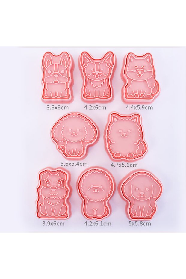 8pcs dogs 8Pcs Jungle Safari Cookie Cutter Biscuit Baking Mold Dinosaur Dog Cat Bear Foreset Animals