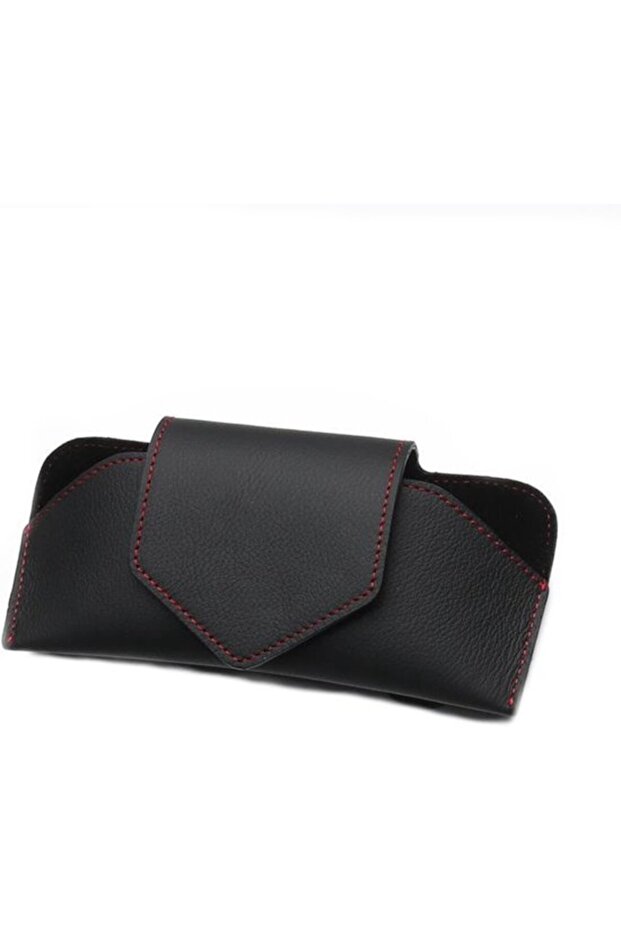 Genuine Leather Car Glasses Case – Creative clip – Storage box – Black