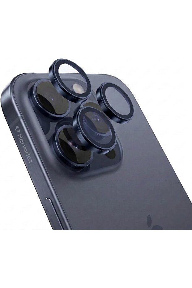 واقي عدسة الكاميرا من الياقوت من متجر Avelune متوافق مع iPhone 15 Pro / 15 Pro Max - مع إطار من الألومنيوم