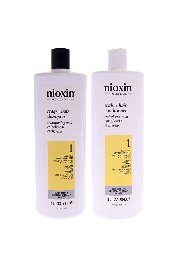 System 1 Duo by Nioxin for Unisex - 2 x 33.8 oz Shampoo, Conditioner