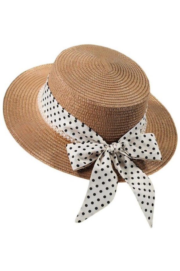 Women's Beach Hat - Brim width approx. 6.5 cm Crown height 9.5 Suitable for head circumference up to 58 Summer Sun Vacation Protection Gardening Wide
