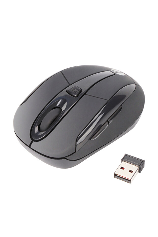 ماوس ضوئي لاسلكي أسود 2.4 جيجاهرتز مع مستقبل نانو USB قابل لضبط DPI لأجهزة الكمبيوتر المحمولة والكمبيوتر الشخصي