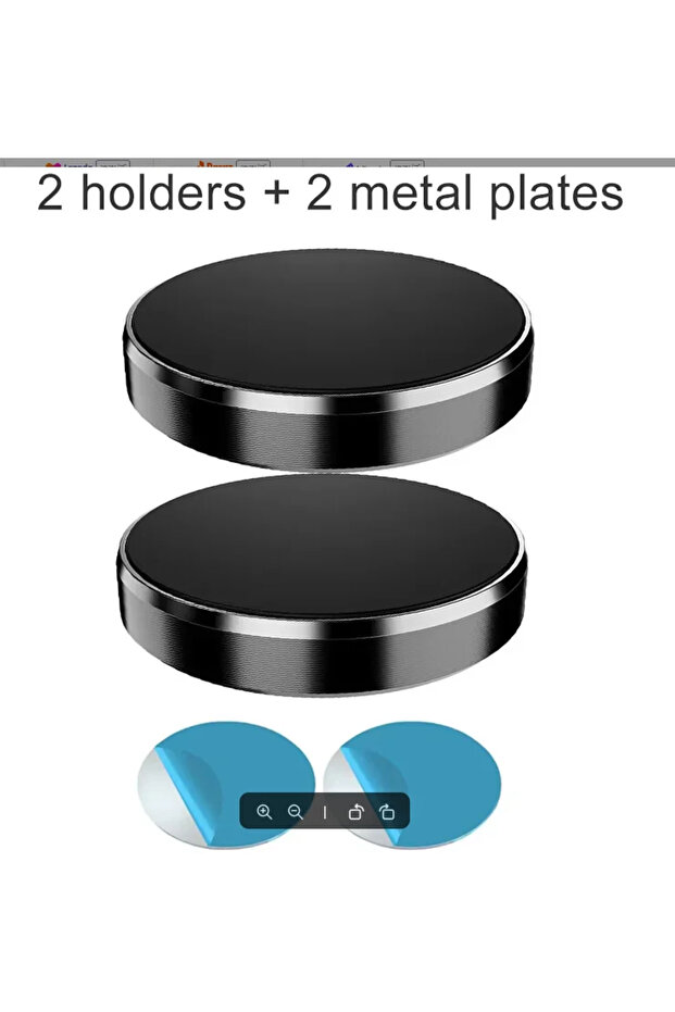 2pcs Black Universal Magnetic Car Phone Holder Dashboard Windshield Mount Sticker Stand for iPhone