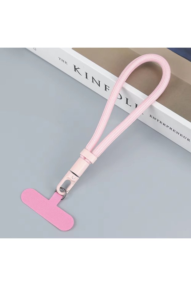 Pink Universal Adjustable Mobile Phone Lanyard Short Wrist Strap with Self-locking Anti-drop Design
