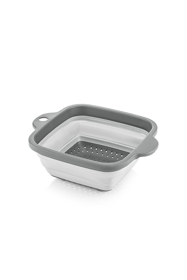 Qlux İdeas Folding Gray Square Strainer Home Office Camping Caravanl-00571-2 Gray