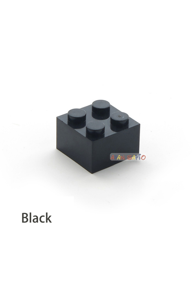 Black 60pcs 60pcs DIY Building Blocks Thick Figures Bricks 2x2 Dots Educational Creative Size Compat