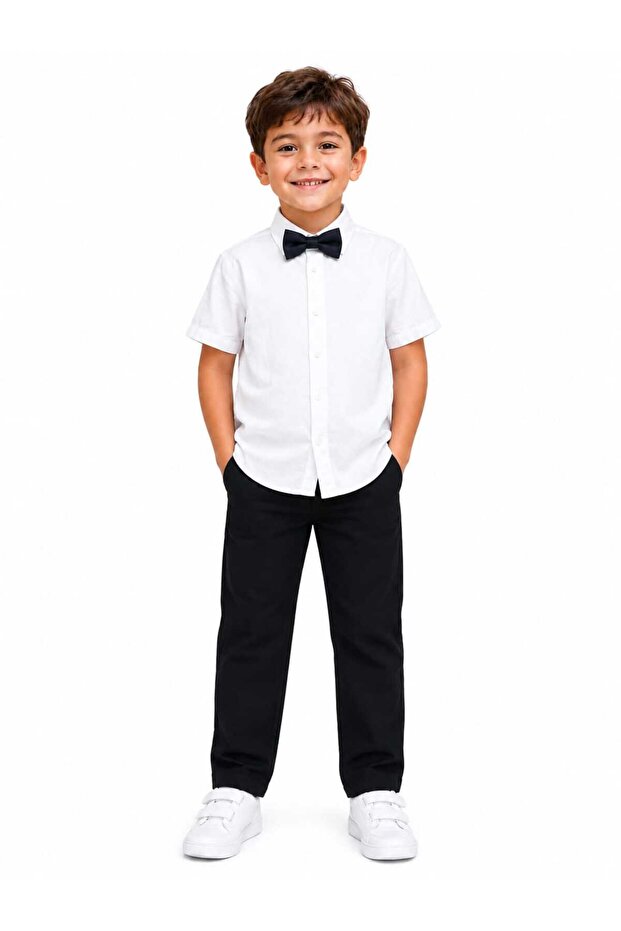 Boy's 3-Piece School Outfit (Shirt-Pants-Bow Tie)