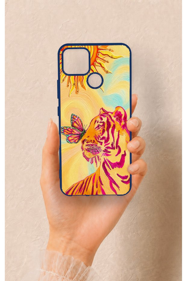 Realme C25 Compatible Tiger of the Sun Patterned Silicone Case