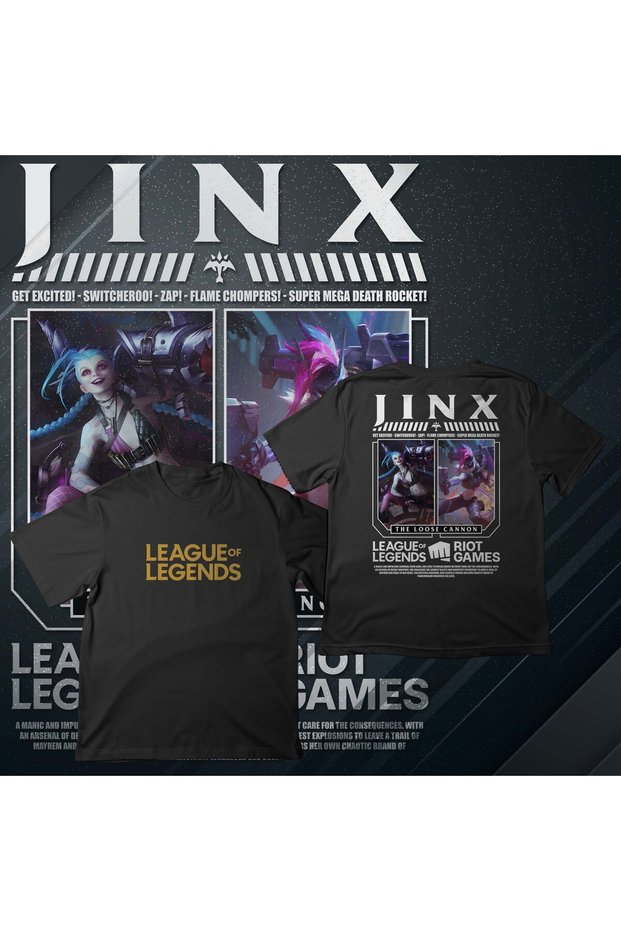 League of Legends -Jinx- Printed Oversize T-Shirt