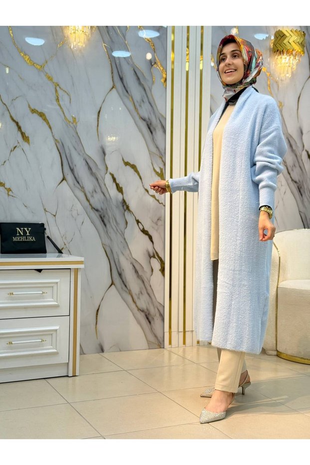 Ny Mehli̇ka Long Angora Cardigan 3372