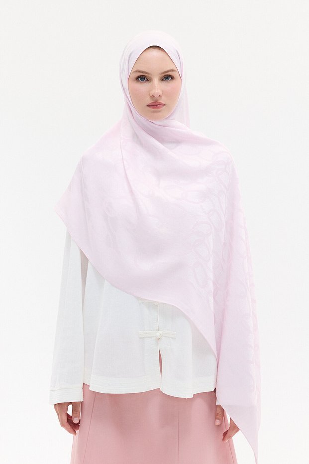 Naia Jacquard Shawl Chain Pattern - Pink
