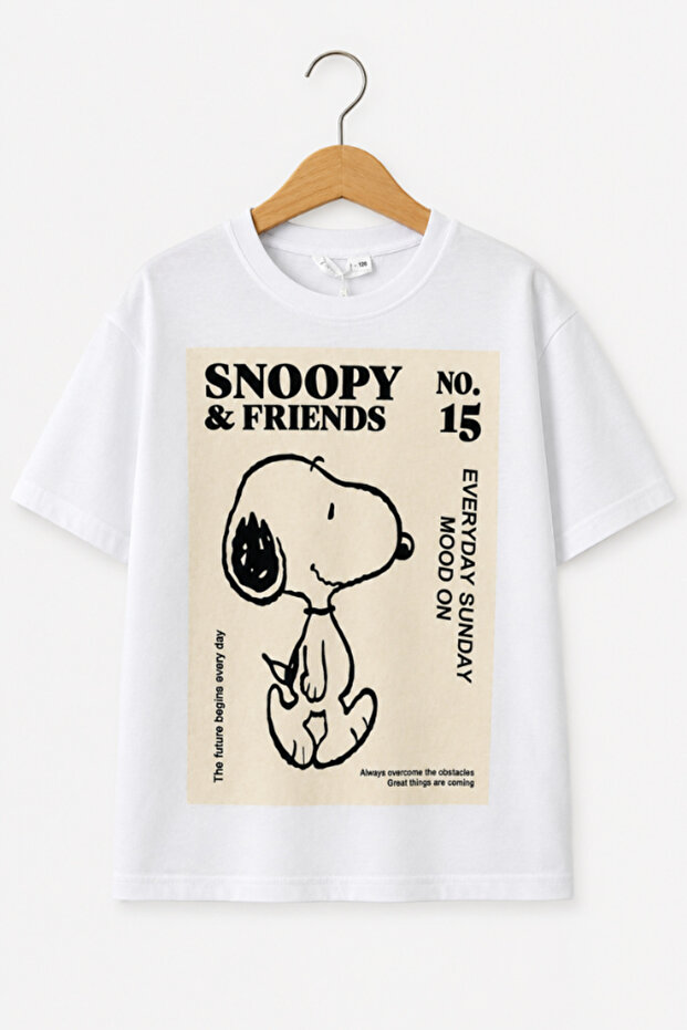 Children's Snoopy Printed T-Shirt White