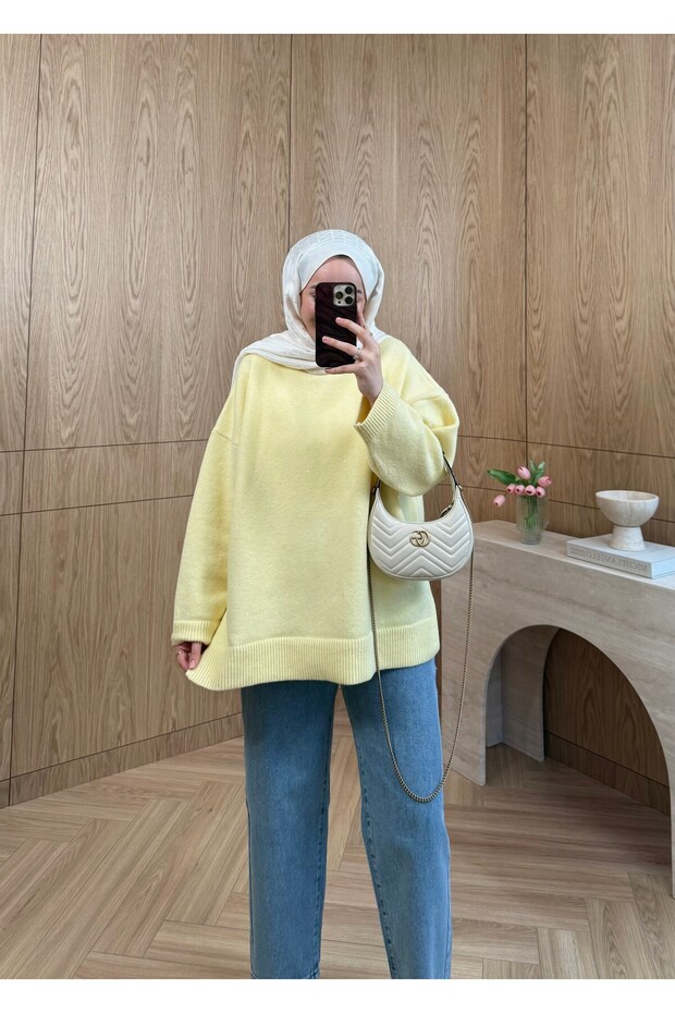 Sequin Knitwear Sweater Yellow