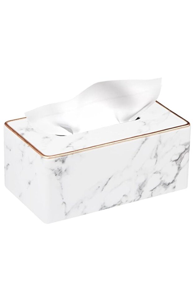 Leather Tissue Box Cover Rectangle,Stylish Tissues Box Holder Modern Rectangular Facial Paper Towels Organizer/Dispenser Decor Tissue Cover for Bathroom NightStand Coffee Table Home Office Desk,Marbl