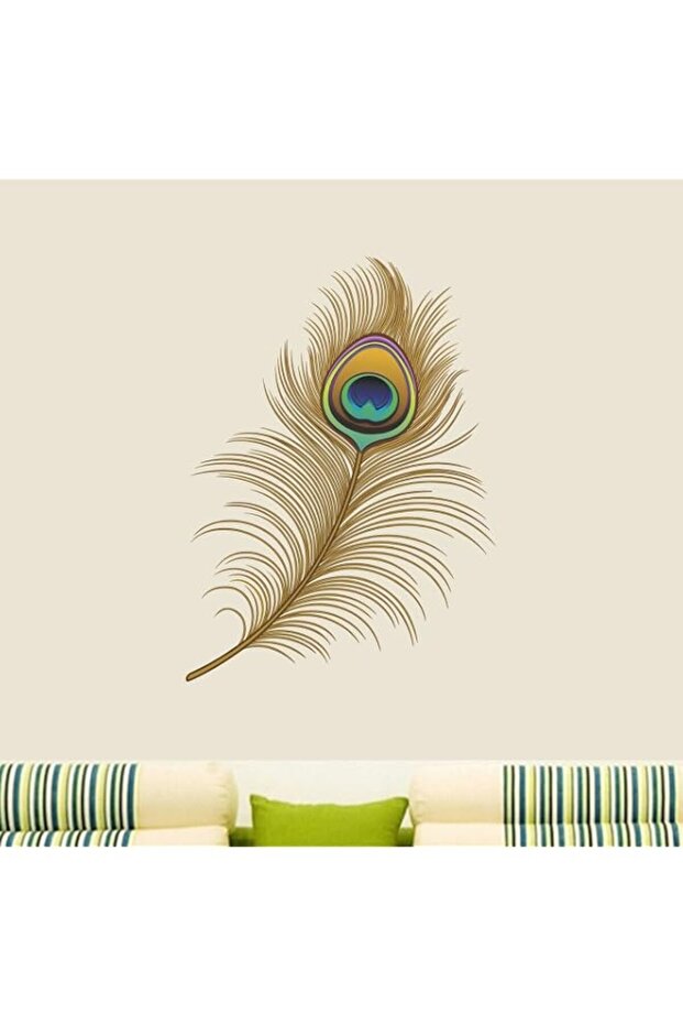 Asmi Collections Wall Stickers Beautiful Peacock Feather