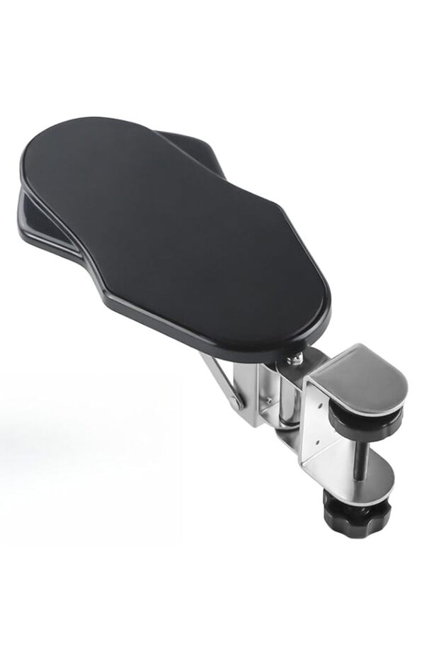 Office Computer Desk With Elbow Support, 180 ° Adjustable Rotating Desk Extension Tray, Keyboard And Mouse Arm Bracket, Office Chair, Car Massage Table (Black)