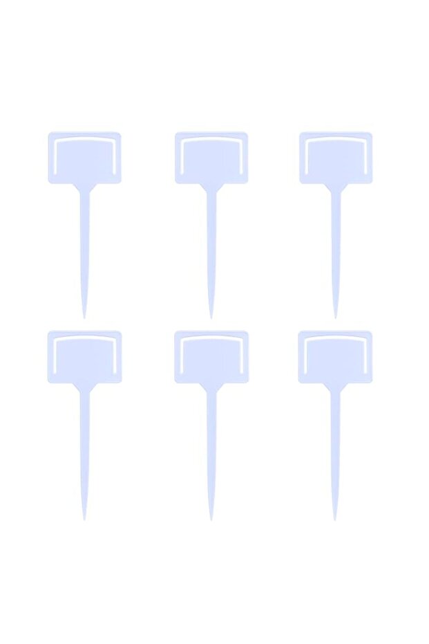 Fitto White Plastic Garden Plant Markers - 6 Pcs Labeling Stakes