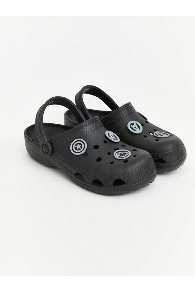 Lcw Steps Black Avengers Printed Boys' Beach Sandals