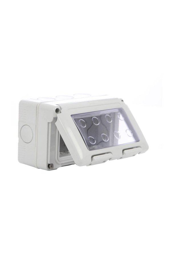 Gewiss System GW27044 surface-mounted frame, 4 modules, IP55, gray, for socket / switch