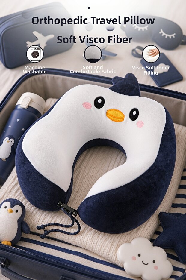 Penguin Model Orthopedic Visco Travel Neck Pillow