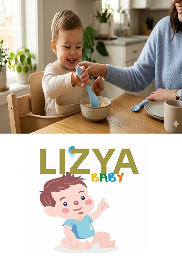 100% Silicone Spoon and Fork Baby Feeding Set Fork and Food Spoon