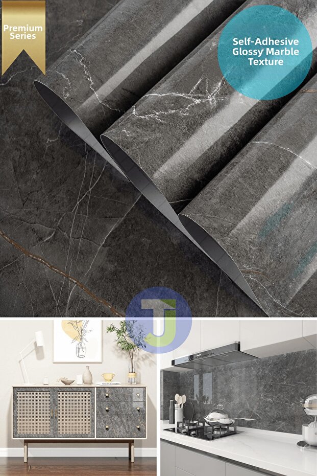 Marble Patterned Self-Adhesive Foil, Kitchen and Bathroom Covering