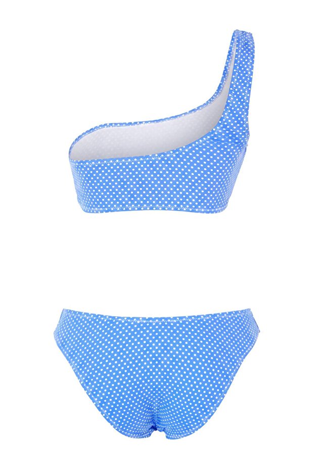 Puantiye Desenli Tek Omuz Kaplı Normal Bel Regular Bikini TakımıTBESS26BT00205 - 5
