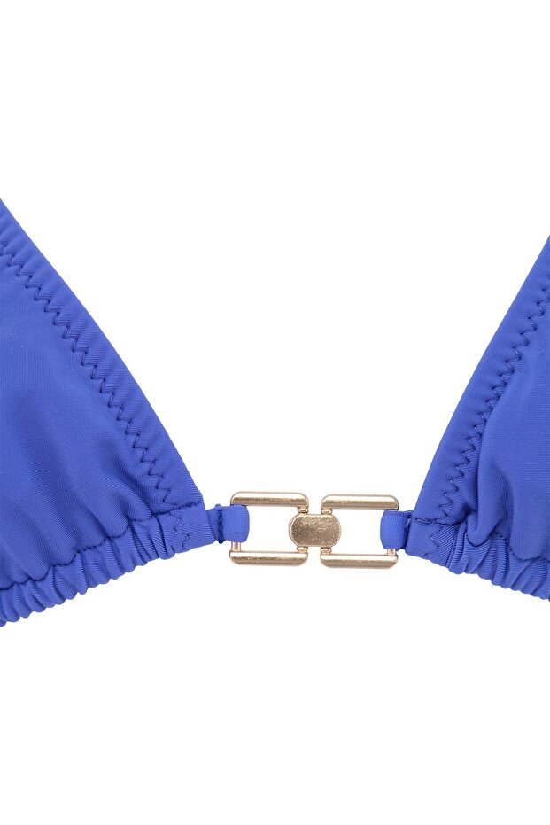 Saks Üçgen Kaplı Aksesuarlı Normal Bel Regular Bikini Takımı TBESS26BT00159 - 6