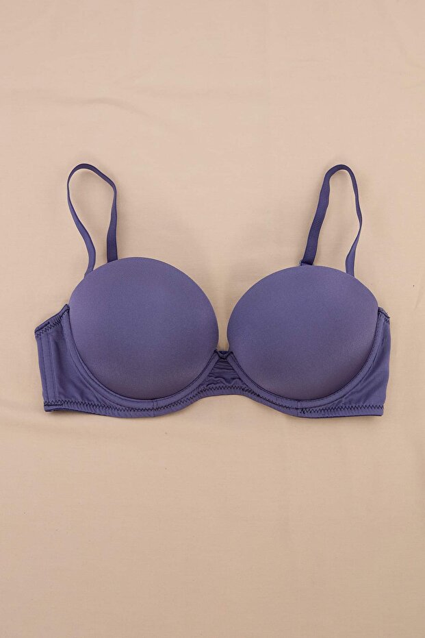 Indigo İp Askılı Ekstra Dolgulu/Push-Up Balconette Örme Sütyen THMAW21SU0058 - 4