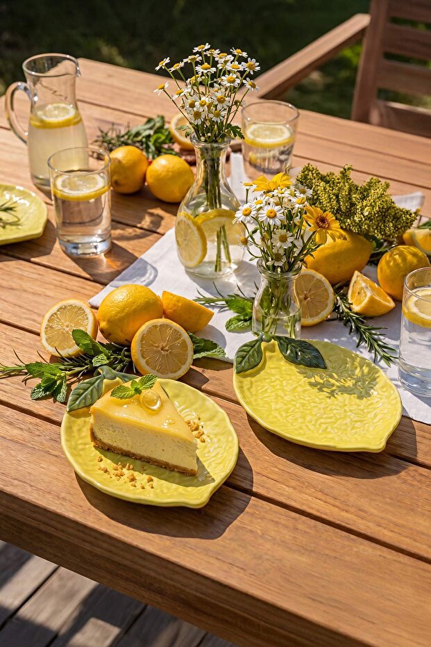 2li Limon Şekilli 22x15cm Seramik Sunum Tabağı Seti 22x15cm TPHSS26TBK00055