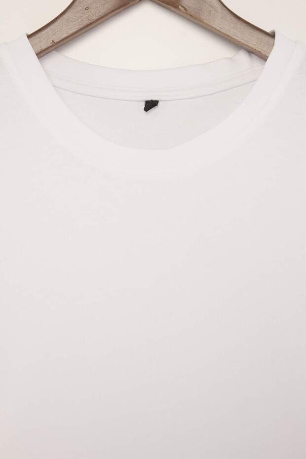 Kırmızı - Beyaz Oversize/Rahat Kesim %100 Pamuk T-Shirt TMNSS24TS00038 - 8