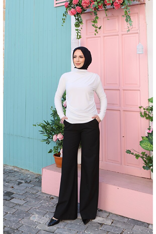 Sandy Bluz with Shoulder and Waist Tie Detail