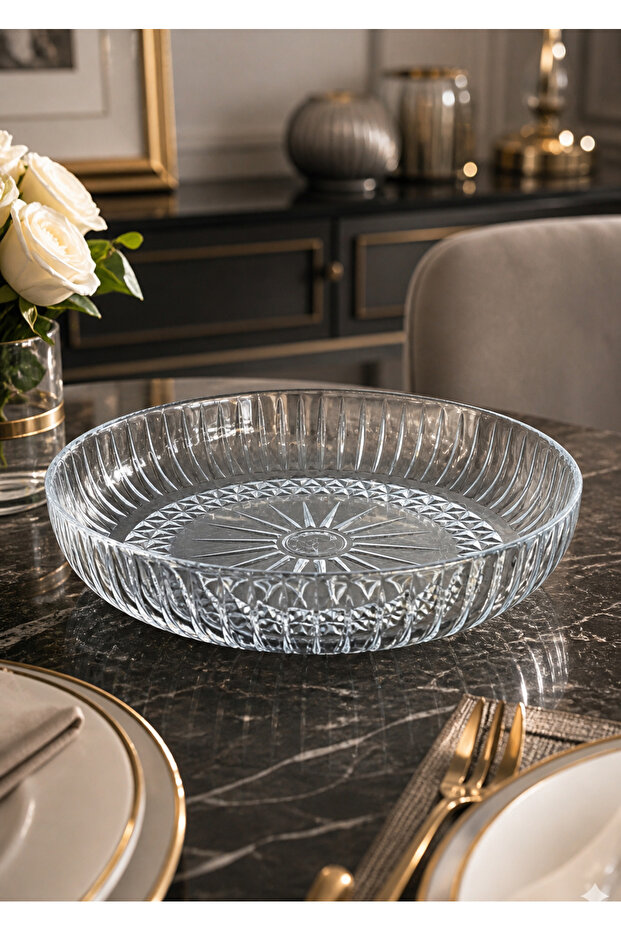 30 cm Maxi Size Concept Handmade Glass Salad Bowl-Presentation Plate