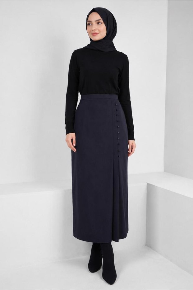 BUTTON DETAILED SKIRT 60512