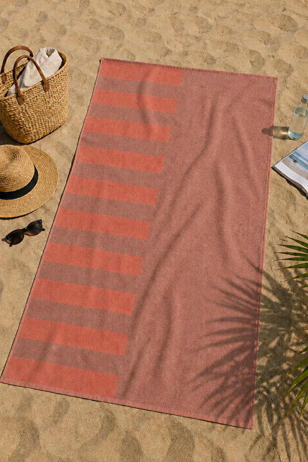 95% Cotton Striped Beach Towel Large Size Sea and Pool Towel 75X150 cm