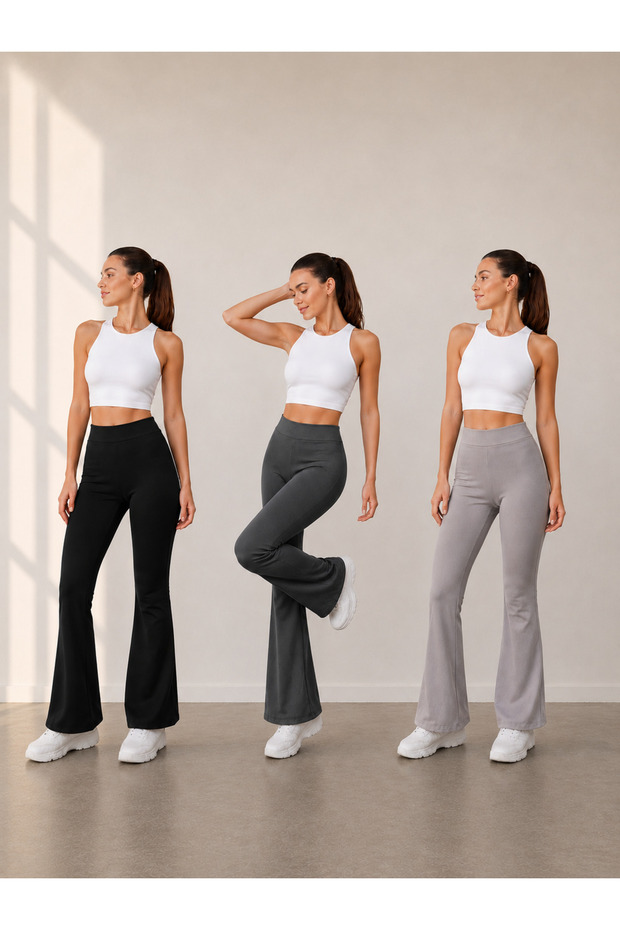 Set of 3 High Waist Slimming Spanish Leggings That Don'T Show under Clothes