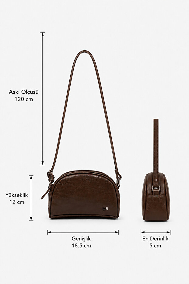 Mini Basic Çapraz Askılı Çanta Kahverengi - 8