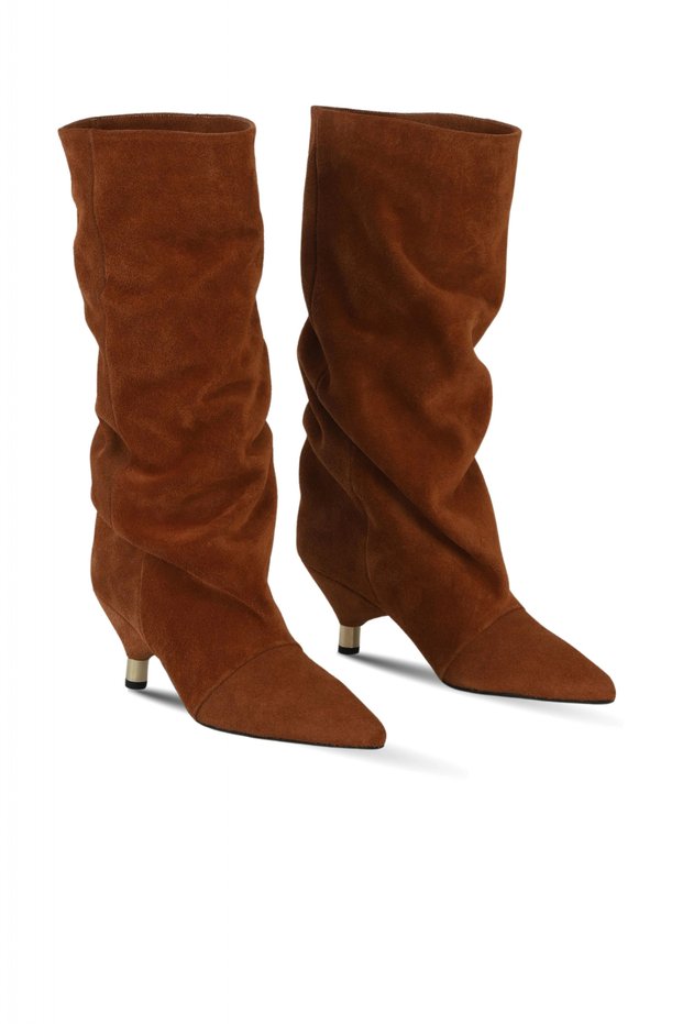 Tan Suede Women's Heeled Boots 42Wc6386