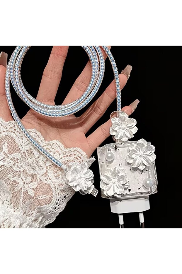 iPhone 18/20W New Generation Head Compatible Flower Figured Adapter and Cable Protector