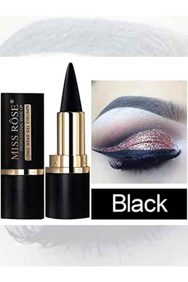 M Black Gel Eyeliner, Cream Eyeliner Tool Smudge Proof Eyeliner Pencil, Matte Black Eye-li