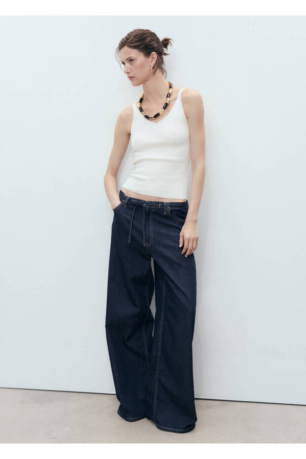 V-neck knit blouse - 2