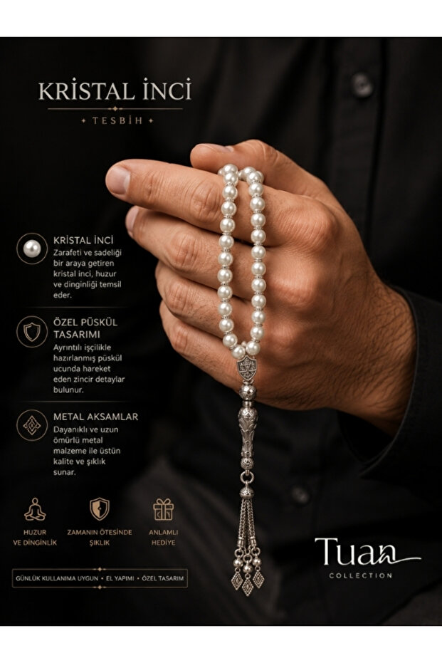 Shiny Crystal Pearl Prayer Beads Sphere Cut 8mm Prayer Beads Special Design Product